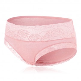 Lace Thread Jacquard Breatnable Mid Waist Soft Cotton Briefs