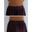Embroidery Elastic Waist Loose Hem Corduroy Skirts with Pocket