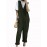 Women Sleeveless Button V-neck Solid Color Jumpsuit Overalls
