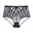 High Waist Lace Jacqurad Mesh Transparent Back Hollow Out Briefs