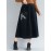 Embroidery Elastic Waist Loose Hem Corduroy Skirts with Pocket