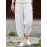 Women Casual Elastic Waist Loose Solid Color Pants with Pockets