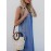 Plus Size Casual Straps Blue Wide Leg Overall Jumpsuit For Women