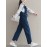 Women Casual Sleeveless Straps High Waist Denim Jumpsuit